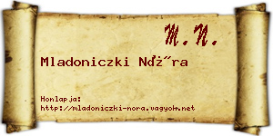 Mladoniczki Nóra névjegykártya