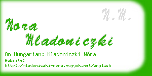 nora mladoniczki business card